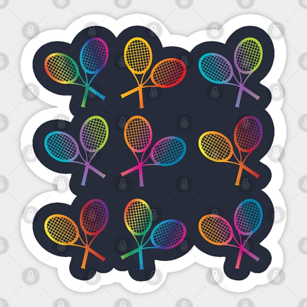 Colorful Tennis Pattern Sticker by Rayrock76